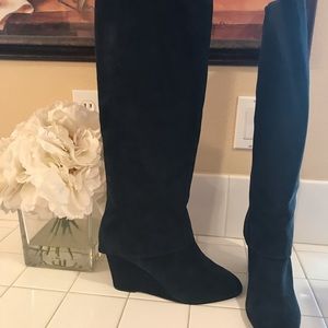Steven By Steve Madden Shoes - Steven blue suede wedge boots Steven By Steve Madden Shoes - Steven blue suede wedge boots